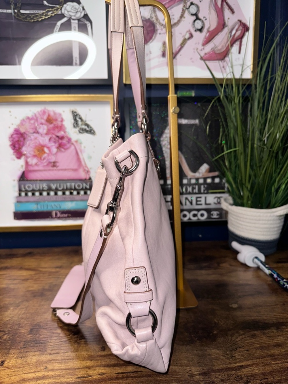 Coach Madison Maggie Pink Leather Satchel Crossbody Bag - Picture 3 of 16